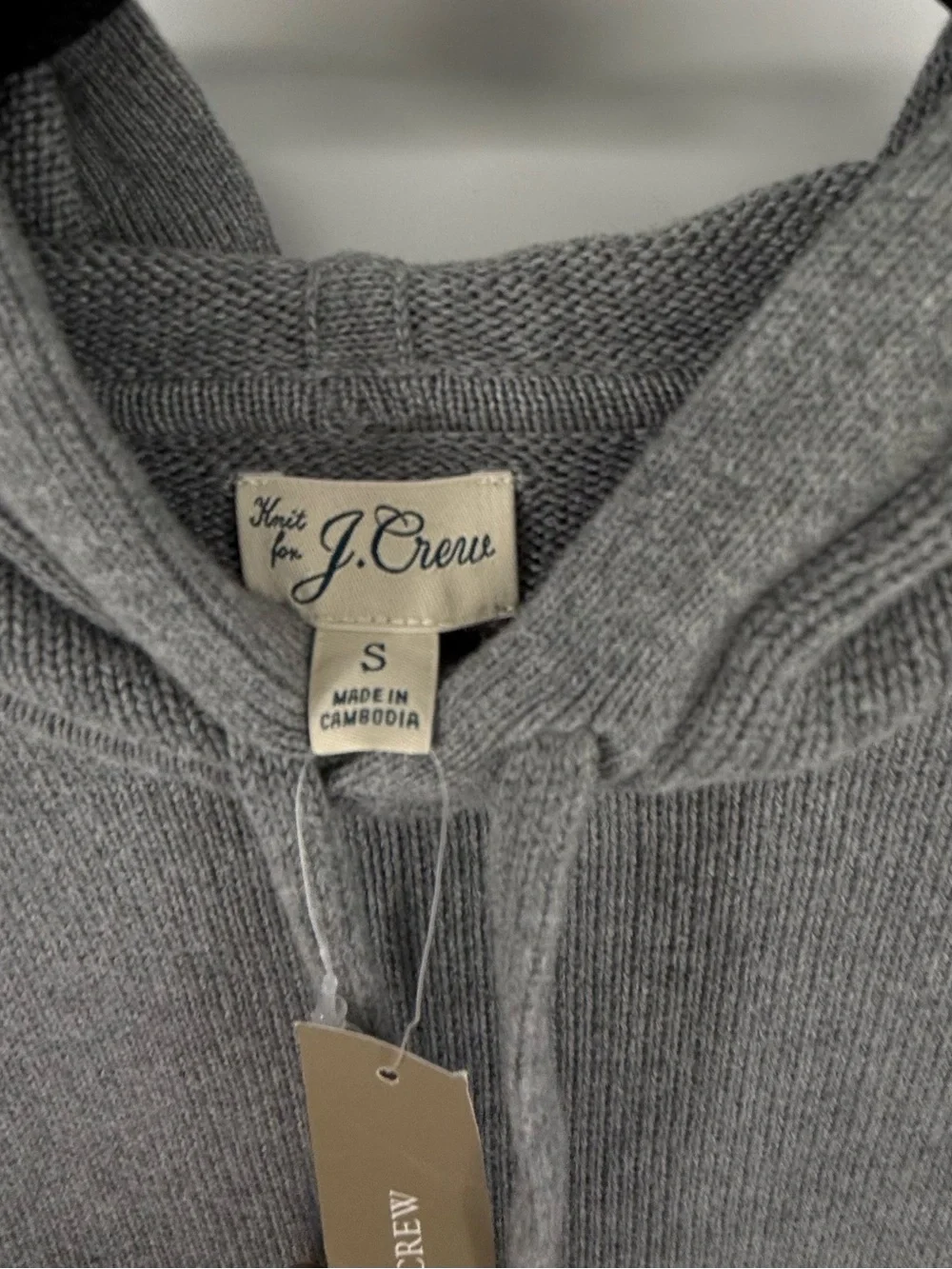 J. Crew Gray Sweater Hoodie Soft Knit Casual